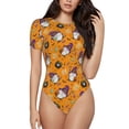 thumbnail image 1 of Balery Halloween Witches Gnome Body de cuello redondo de manga corta para mujer Tops de manga corta Tops básicos-XX-Large, 1 of 7