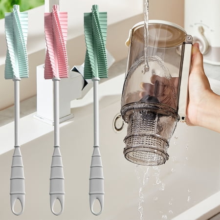 BinKFF Bottle Brush, Portable Cleaning Brush for Home Travel, Bottle Cleaner Brush for Breast Pumps Nipple, 360 Scrubbing Tool, Rotatable Pacifier Cleaning Brush, Soft Touch No Scratch