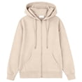 thumbnail image 2 of Nestiefly Men's Oversized Zip Up Relaxed Fit Hoodie Fleece Fall Long Sleeve Winter Jackets with Pockets Khaki S, 2 of 5