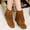 Brown, variant on Women's Shoes Casual Fashion Solid Color Fringed Frosted Suede Flat Inner Height Ankle Boots
