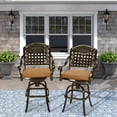 thumbnail image 2 of VIVIJASON 2-Piece Outdoor Swivel Bar Stools, All-Weather Cast Aluminum Bar Height Bistro Chairs with Seat Cushion, Patio Furniture Bar Dining Chair Set for Deck, Lawn, Garden, Backyard, 2 of 7