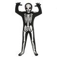 thumbnail image 2 of Tisuna Halloween Romper Fall Winter Hooded Neck Long Sleeve Outfit Luminous Skull Print Warm Casual Halloween Outfit,Size 7-9 Years,Black, 2 of 5