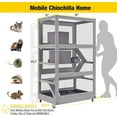 thumbnail image 3 of Aivituvin Chinchilla Cage Rolling Small Animal Cages for Rats Ferrets Guinea Pigs with Removable Tray and Wheels, 4-Tier, Gray, 3 of 6