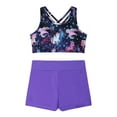 thumbnail image 3 of renvena Kids Girls Criss Criss 2 Piece Tankini Swimsuits Boyshorts Bathing Suits Sport Athletic Dance Outfit, 3 of 7