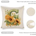 thumbnail image 3 of Monogram Letter G Summer Sunflower Pillow Covers, Floral Decorative Initial 18x18 Inch Throw Pillows for Girls Kids Home Farmhouse Last Name Pillow Case for Sofa Couch Decor, 3 of 5