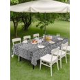 thumbnail image 4 of Outdoor Tablecloth with Umbrella Hole for Patio/Picnic/Party/Camping, Grey Black Boho Waterproof Table Cloth Rectangle Table Cover Washable, Vintage Ethnic Tribe Abstract Art (60"x 84"), 4 of 8