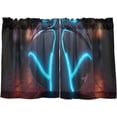 thumbnail image 2 of Basketball with Blue Light Half Window Tier Curtains 36 Inch Blackout Thermal Insulating Kitchen Linen Tier Curtains for Kitchen, Bathroom, Cafe Home Decor, 2 of 7