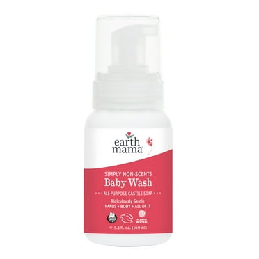 Earth Mama Organics Simply Non-Scents Baby Wash, Unscented, Sensitive Skin, Newborn & Child, 6.27 oz