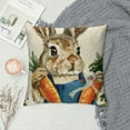 thumbnail image 2 of Nawypu  Happy Easter Bunny Kisses Decorative Throw Pillow Covers, Cute Duck Rabbit Ears Carrot Orange Cushion Case Decor, Eggs Flower Farmhouse Decoration for Sofa Couch, 2 of 5