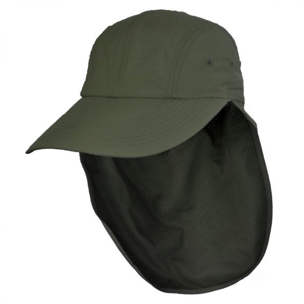 UPF 50+ Neck Flap Adjustable Baseball Cap S/M Olive Green Walmart