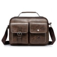 thumbnail image 4 of Bolsa bandolera Likrtyny de cuero PU Para hombre Vintage con múltiples bolsillos Marrón oscuro, 4 of 8