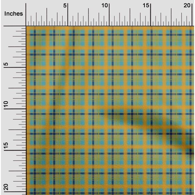 oneOone Silk Tabby Fabric Madras Check Printed Fabric 1 Yard 42 Inch Wide