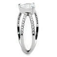 thumbnail image 4 of Womens Silver Rings High polished (no plating) Stainless Steel Ring with AAA Grade CZ in Clear DA135, 4 of 5