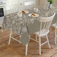 thumbnail image 4 of Japanese Rectangle Tablecloth, Grey Simple Traditional Flowers Leaves Pattern Waterproof & StainResistant Tablecloth, Washable Oil-proof Table Cover for Dining/Party/Wedding/Camping/Buffet 54x108 In, 4 of 9