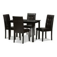 thumbnail image 2 of Baxton Studio Avery Modern and Contemporary Dark Brown Faux Leather Upholstered 5-Piece Dining Set, 2 of 5