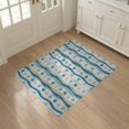 thumbnail image 3 of ODIKA 3'x5' Washable Accent Rug Wave Stripes Nautical Ocean Border Motif Animals Turtle Repeating Playful for Bedside, Nursery Room, Pet Friendly & Non-Shedding, 3 of 7