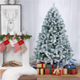 thumbnail image 2 of Yaheetech 6ft Flocked Artificial Christmas Tree with 820 Branch Tips, Green, 2 of 7