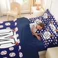 thumbnail image 4 of Erosebridal Personalized Initial M Baseball Print Bedding Comforter Set 7 Pieces for Boys Girls,Teens Sport Theme Full Bedding Set,Navy Blue Reversible,Microfiber Bedroom Decor, 4 of 6