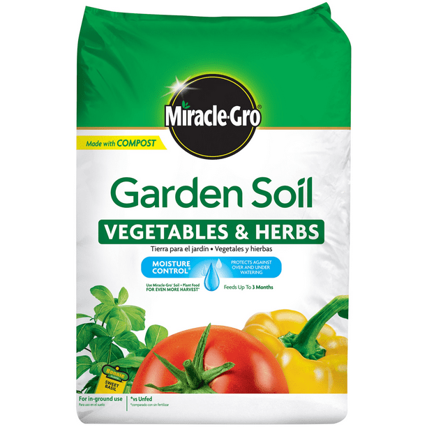 Miracle Gro Garden Soil Vegetables Herbs 1 5 Cu Ft Use In Ground Walmart Com
