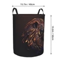 thumbnail image 4 of DouZhe Waterproof Collapsible Large Laundry Baskets, Lion Feline Predator Prints Circular Hamper with Handles, 4 of 7