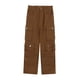 thumbnail image 3 of Pantalones cargo, pantalones de trabajo, vaqueros de moda, rectos, de pierna ancha y cintura alta. Marrón, 3 of 9