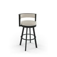 thumbnail image 1 of Amisco Browser 30 in. Swivel Bar Stool - Cream Faux Leather / Dark Brown Metal, 1 of 9