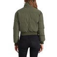 thumbnail image 3 of Chaqueta bomber de invierno para mujer INSPIRE CHIC, abrigo holgado acolchado, cortado, color verde, 3 of 6