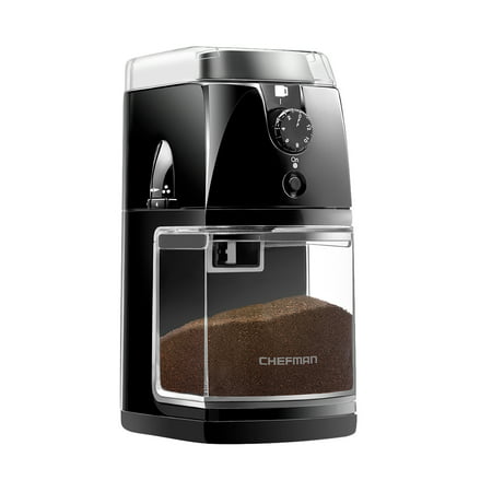 Chefman RJ44 Electric Burr Mill Large Hopper One Touch Coffee Grinder, (Best Burr Coffee Grinder Uk)