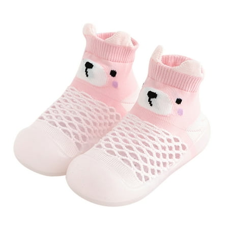 

Boys Girls Animal Prints Cartoon Socks Shoes Toddler Breathable Mesh The Floor Socks Non Slip Prewalker Shoes