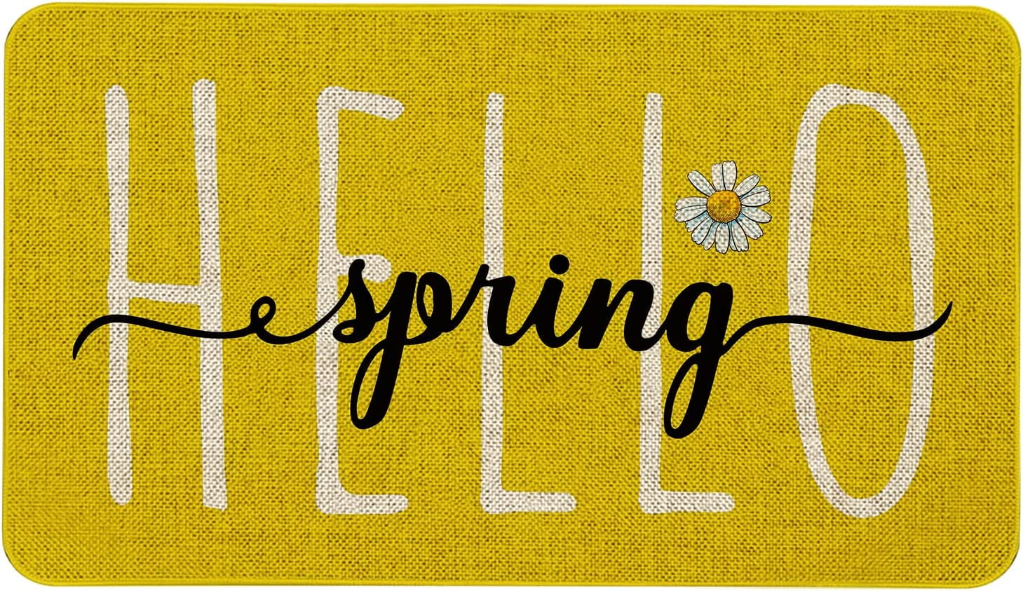 Mloabuc Hello Spring Decor Door Mat Yellow Farmhouse Summer