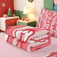 thumbnail image 5 of Manfei Vintage Christmas Snowman Zipper Twin Comforter Sets with Fitted Sheet and 2 Pillowcases,Merry Xmas Zipper Bedding Set,Pink Reversible,4-Piece, 5 of 7