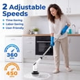 thumbnail image 4 of Electric Spin Scrubber, Cordless Power Shower Scrubber with Extendable Handle, 9 Brush Heads, 2 Speeds, 90Min Runtime, Bathroom Cleaning Brush for Tub Tile Floor Glass Car, 4 of 7