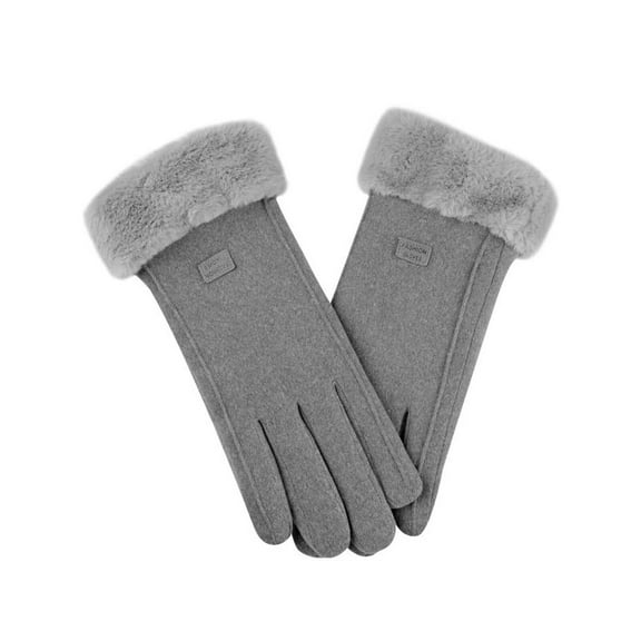 BESTSKY Gloves for Women Cold Weather Double-Layer Warmth Gloves Winter Touch-Screen Index Driving Gloves,Gray