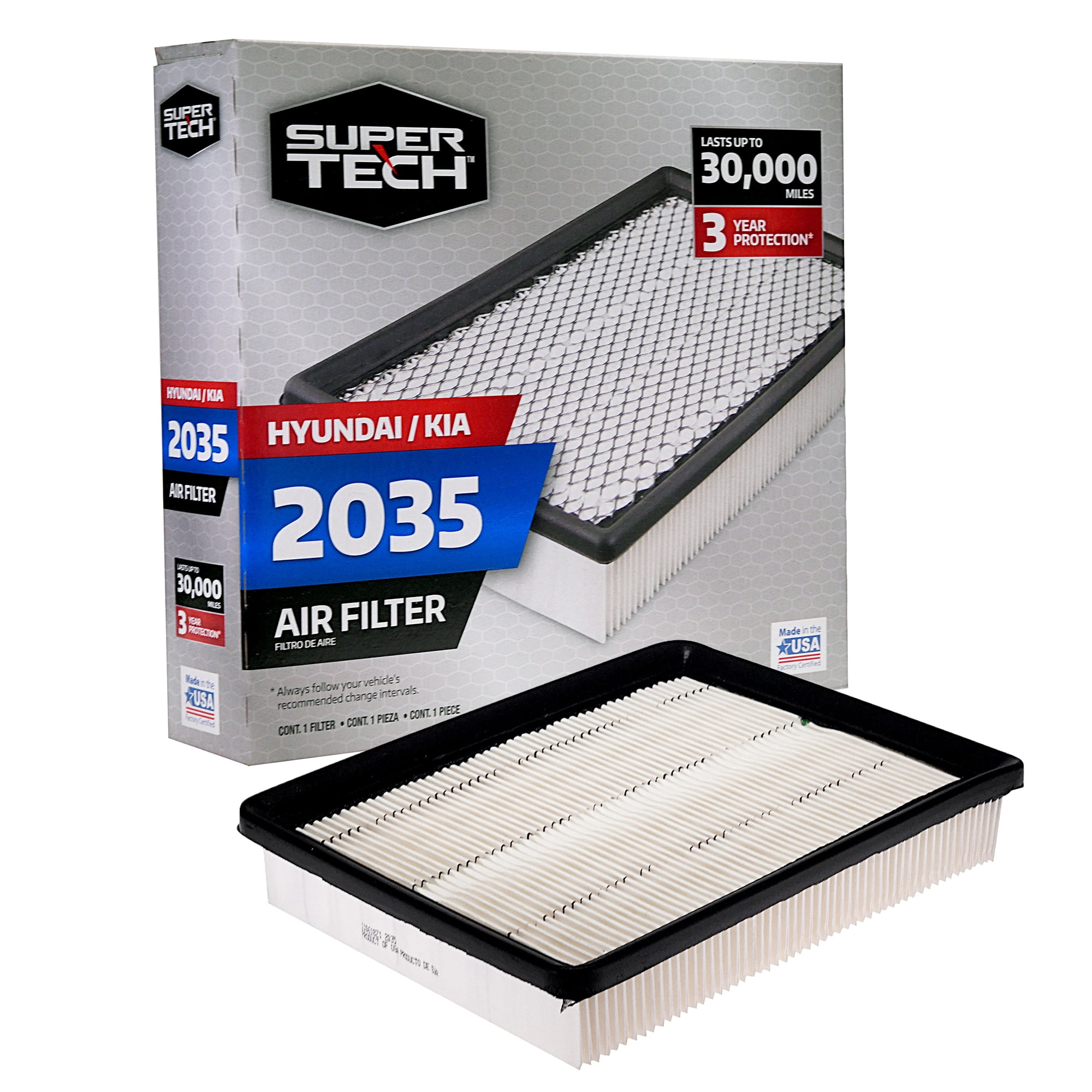 SuperTech 2035 Engine Air Filter, Replacement Filter for Hyundai / Kia