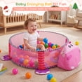 thumbnail image 3 of Babyeap Baby Play Gym Mat,Baby Play Activity Mat with 5 Detachable Toys and 30Ocean Ball,Newborn Infant Baby Essentials Gift,Pink, 3 of 7