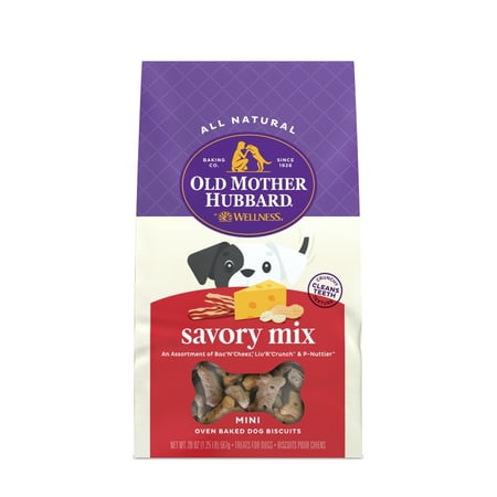 UPC: 0076344101772 | Old Mother Hubbard by Wellness Classic Savory Mix Natural Mini Biscuits Dog Treats 20 oz bag