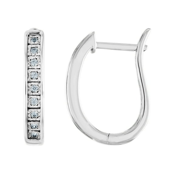 Gemspirations 1/10 cttw Diamond Hoop Earrings Sterling Silver
