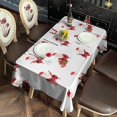 thumbnail image 6 of White Christmas Santa Pattern Rectangle Tablecloth 60"x102",Waterproof Polyester Rectangle Table Cloth, Wipeable Spillproof Polyester Tablecloth for Dining, Camping, Indoor and Outdoor, 6 of 6