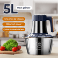thumbnail image 6 of Electric Meat Grinder 5L Food Crusher Multifunction Vegetable Fruit Food Processor Chopper Kitchen Machine US Plug, 6 of 9