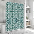 thumbnail image 5 of Shower Curtain Green Floral Stripes Bathroom Curtains with Hooks, Waterproof Fabric Geometric Morocco Art Bath Shower Curtains Set for Bathroom Bathtubs Decor 36x72 Inch, 5 of 9
