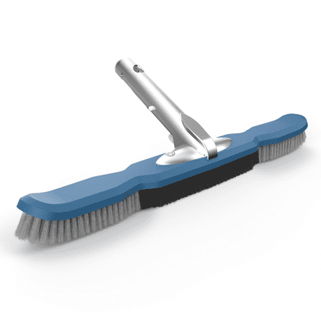 KEMANO Pool Brush Head for Cleaning Pool Walls Steps and Corners  Heavy Duty Premium Nylon Bristles (Non-abrasive)  Reinforced Aluminum Skeleton. Inground/above Ground Swimming Pool Scrub Brushes
