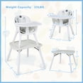 thumbnail image 3 of Costway 4-in-1 Infant High Dining Chair with 5-point Harness, Removable & Adjustable Tray White, 3 of 9