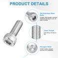 thumbnail image 2 of Uxcell 40-Pack M4 x 10mm Tornillos de cabeza hexagonal, tornillos de máquina de acero inoxidable 304, sujetadores de precisión de rosca completa, 2 of 7