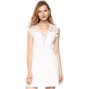 BCBGeneration Women's Lace Inset Dress, Optic White, 10