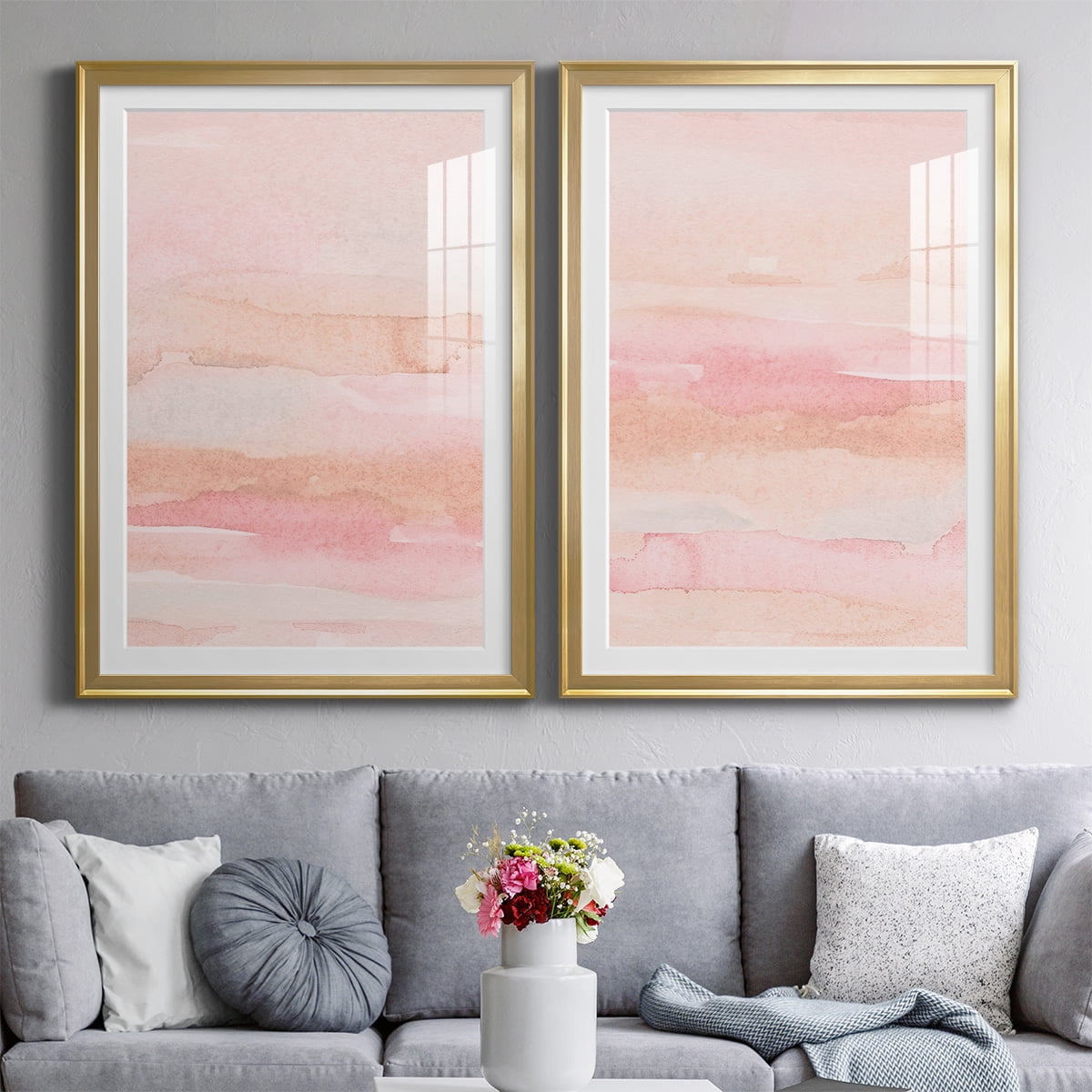 Wexford Home Rose Fade I Premium Framed Print, 30.5" x 42.5" - Ready to Hang, Gold (Set of 2)