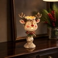 thumbnail image 4 of Christmas Heirloom Candle Holder, Rustic Resin Deer Candlestick, Vintage Holiday Tealight Decor for Fireplace Mantel, Dining Table, Shelf and Christmas Home Display, 4 of 9