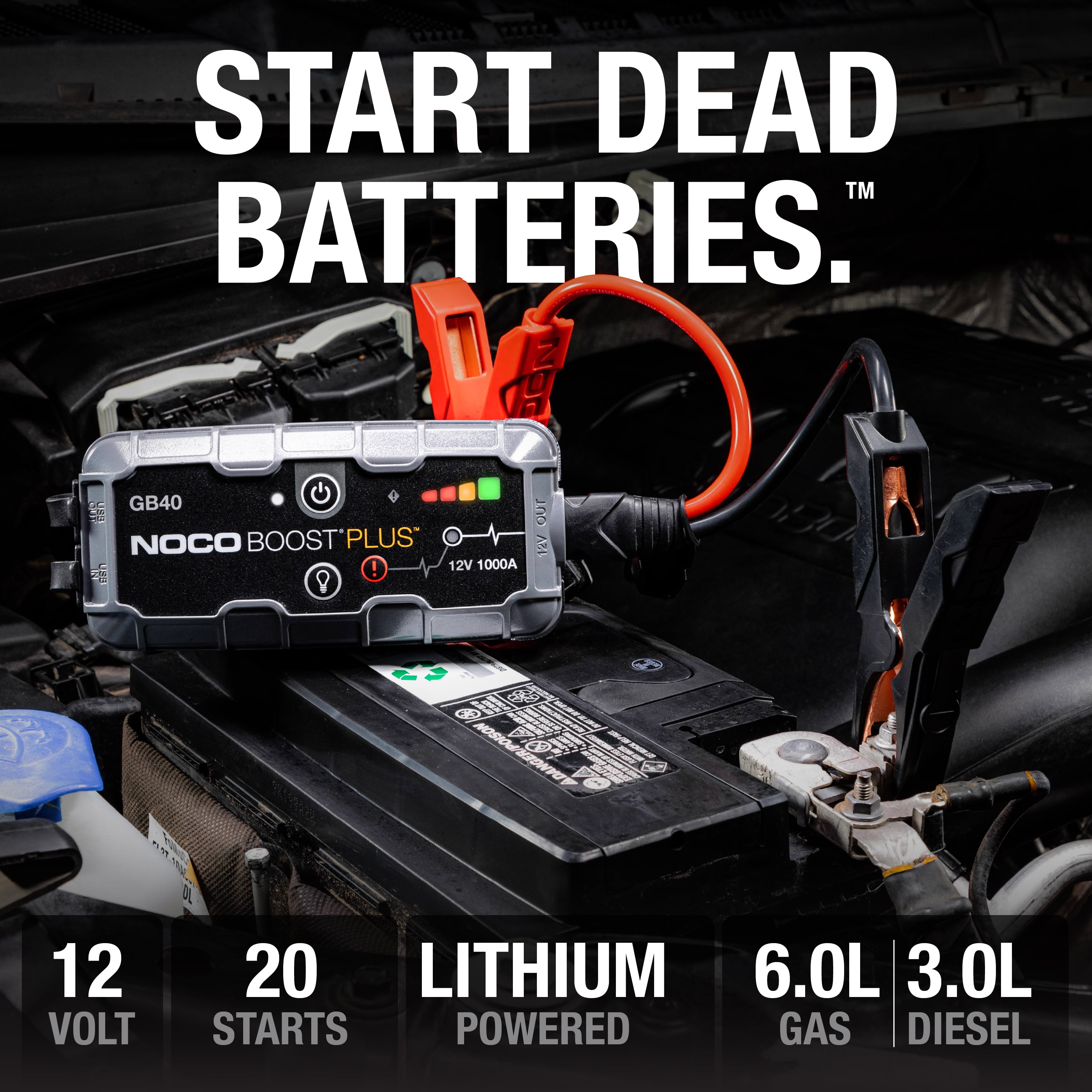 NOCO Boost GB40: 1000A 12V UltraSafe Portable Lithium Jump Starter