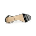 thumbnail image 4 of BLISSFUL STEP Women's Sandals Stiletto Heels Stripe Ankle Strap Polka Dots Sandals Black 7, 4 of 7