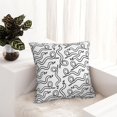 thumbnail image 6 of Pofeuu Hand Drawn Snake Print Double-sided plush pillowcase Square Throw Pillow Covers Pillows Cover for Living Room Bedroom Sofa Couch Cushion Cover（No pillow core）-24"x24", 6 of 7