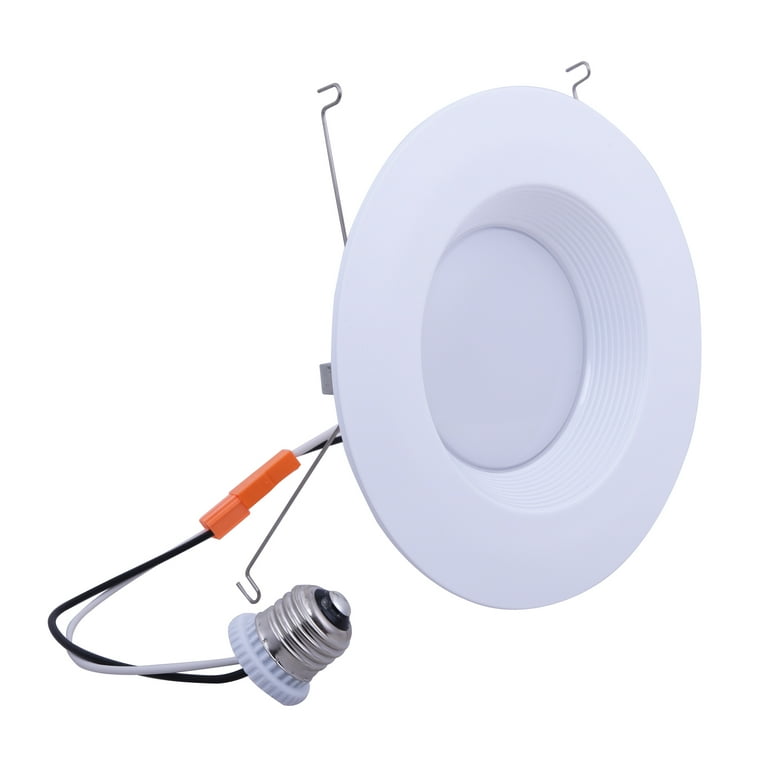 Great Value 6 inch Plastic IC Rated 11W Airtight Recessed Downlight LED Spotlight Daylight 65W Equiv 1pk, Size: 7.64 in Large x 7.64 in W x 2.37 in H